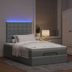 vidaXL Cadre de lit ottoman avec matelas gris clair 120x190 cm tissu
