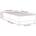 Lit Box Spring vidaXL Gris foncé 100x200 cm Tissu côtelé