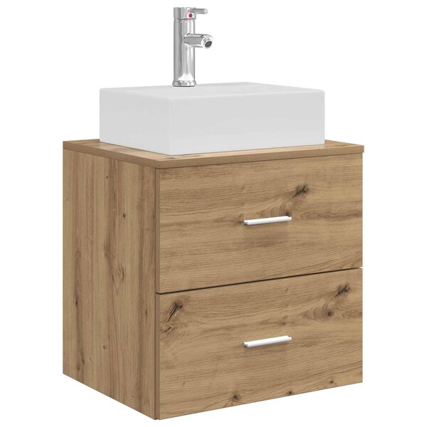 vidaXL Vanité de lavabo mural Chêne artisanal 49 5 x 41 x 62 5 cm