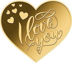 Pièce de monnaie en Or 3000 Francs g 0.031 (1/1000 oz) Millésime Gold Gift I LOVE YOU 1/1000