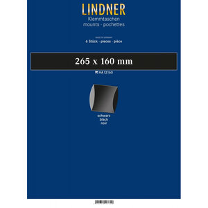 Bandes double soudure 265 x 160 mm pour blocs  carnets de timbres. Fond - Noir