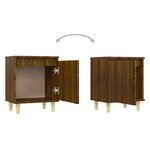 vidaXL Table de chevet avec pieds en bois Chêne marron 40x30x50 cm