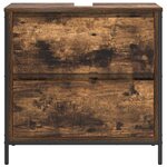 vidaXL Meuble de salle de bain lavabo tiroirs chêne fumé 60x34 5x60 cm