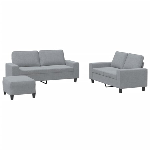 vidaXL Ensemble de canapés 3 Pièces gris clair tissu