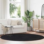 vidaXL Tapis shaggy à poils longs NAVARRA noir 200x200 cm polyester