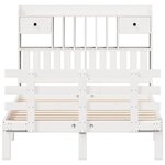 vidaXL Lit bibliothèque sans matelas blanc 135x190 cm bois pin massif