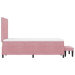 vidaXL Lit à Sommier avec Matelas & Banc Rose 120x190 cm Velours