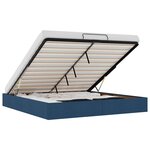VidaXL Cadre de lit ottoman sans matelas bleu 180x200 cm tissu
