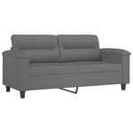 vidaXL Ensemble de canapés 3 Pièces coussins gris foncé tissu microfibre