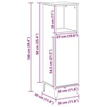 vidaXL Armoire de salle de bain chêne artisanal 30x30x100 cm