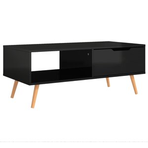 vidaXL Table basse Noir brillant 100x49 5x43 cm Bois d'ingénierie