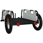 vidaXL Remorque de vélo gris tissu oxford et fer