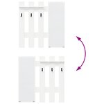 vidaXL Porte-manteau mural Blanc 100 x 10 x 100 cm Bois d'ingénierie