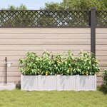 vidaXL Pots de jardin Blanc 160 x 40 x 37.5 cm Acier