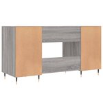 Bureau table poste de travail meuble d'ordinateur informatique étude sonoma 140 x 50 x 75 cm bois d'ingénierie gris 02_0023950