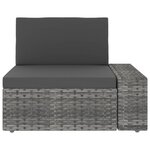 vidaXL Salon de jardin 5 Pièces Résine tressée Gris