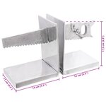 vidaXL Serre-livres 2 Pièces Argent 11x14x17 5 cm Aluminium Scie