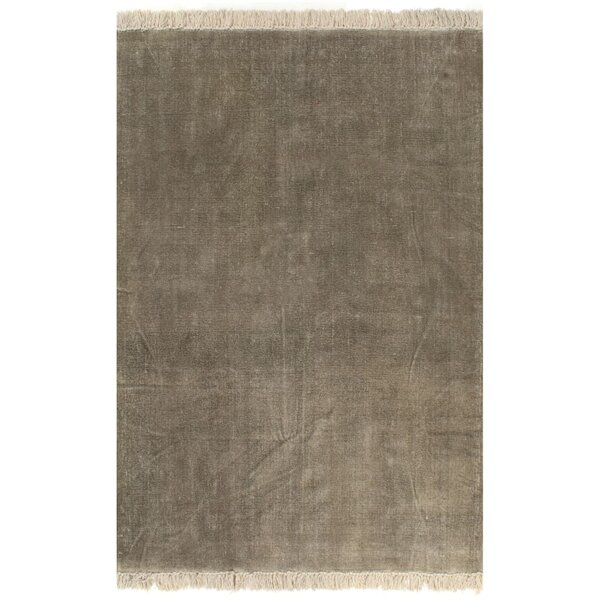 vidaXL Tapis Kilim Coton 160 x 230 cm Taupe