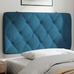 vidaXL Coussin de tête de lit bleu 100 cm velours