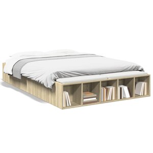 vidaXL Cadre de lit sans matelas chêne sonoma 120x200 cm