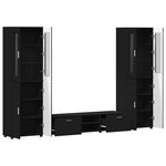 vidaXL Ensemble meuble TV avec tiroir FLORIN Noir Bois d'ingénierie