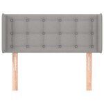 vidaXL Tête de lit avec oreilles Gris clair 93x16x78/88 cm Tissu