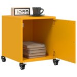 vidaXL Tables de chevet 2 Pièces jaune moutarde 36x39x43 5 cm acier