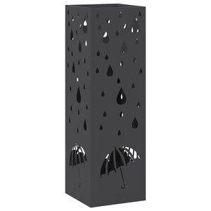 vidaXL Porte-parapluie Noir 15 5 x 15 5 x 49 cm Métal