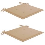 vidaXL Chaises à manger d'extérieur lot de 2 et coussins Acacia massif