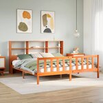vidaXL Lit bibliothèque sans matelas cire marron 200x200 cm pin massif