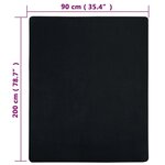 vidaXL Drap-housse Jersey Noir 90x200 cm Coton