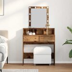 vidaXL Coiffeuse Bois Ancien 80 x 41 x 144 5 cm Bois d'ingénierie