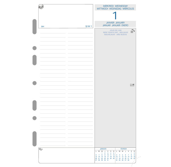 Recharge Exatime 21 journalier millésimé 2eme semestre 210x142 mm EXACOMPTA