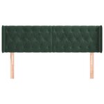 vidaXL Tête de lit avec oreilles Vert foncé 147x16x78/88 cm Velours