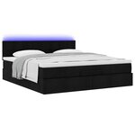 vidaXL Lit ottoman avec matelas et LED Noir 180x200cm tissu