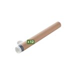 Pack and Move - Lot 12 tubes pour expédition et emballage - ø0.6x50cm - Pour affiche et poster - Avec capuchon