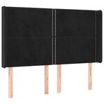 vidaXL Tête de lit avec oreilles Noir 147x16x118/128 cm Velours