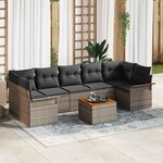 vidaXL Ensemble de canapé de jardin Manuel 8 Pièces Gris 55 x 55 x 37 cm