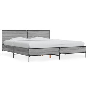 vidaXL Cadre de lit sans matelas sonoma gris 200x200 cm