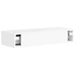 vidaXL Table d'appoint murale Blanc brillant 87 5 x 34 5 x 17 cm