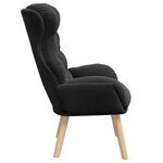 Chaise relaxante vidaXL en tissu noir ressemblant à de la laine