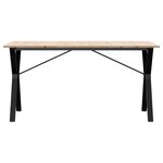 vidaXL Table à manger cadre en Y 160x80x75 cm bois de pin massif fonte