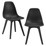 Set de 2 chaises de cuisine salle à manger plastique 83 cm noir 03_0003631