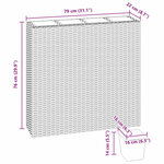 vidaXL Lit surélevé de jardin avec 4 pots Résine tressée Marron