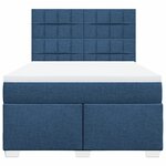 vidaXL Sommier à lattes de lit avec matelas Bleu 160x200 cm Tissu