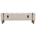 vidaXL Banc de rangement Bois massif et acier 111x34x37 cm