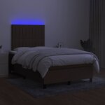vidaXL Sommier à lattes de lit matelas et LED marron foncé 120x190 cm