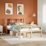 vidaXL Lit bibliothèque sans matelas 140x190 cm bois de pin massif