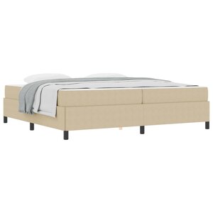 vidaXL Cadre de lit avec matelas Gris Vert Clair 200 x 200 cm tissu