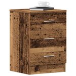 vidaXL Tables de chevet 2 Pièces vieux bois 38x35x55 cm bois d'ingénierie